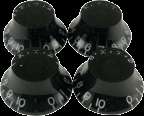   black top hat knobs for Gibson Les Paul guitars. 1/4 knurled shaft