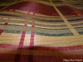   Taffeta Burgundy TAN STRIPE Upholstery Drapery Fabric 5 + YARDS  