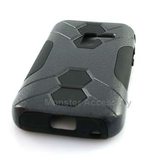 Black Dual Flex Hard Case Cover For Samsung Conquer 4G  
