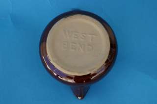 VTG West Bend Brown Pottery Gravy Boat Syrup Creamer  