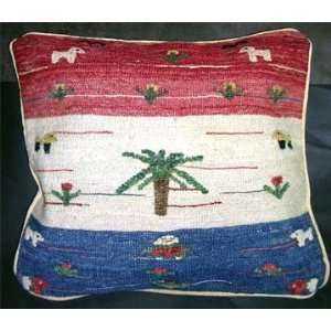  2103 Persian Gabbeh Decorative Throw Pillow Red White 