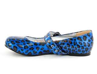 DEMONIA Daisy 04 Blue Glitter Cheetah Womens Flats Shoe 885487455792 