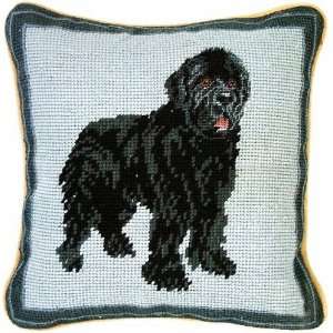  Black Newfoundland Dog Needlepoint Wool Pillow   10
