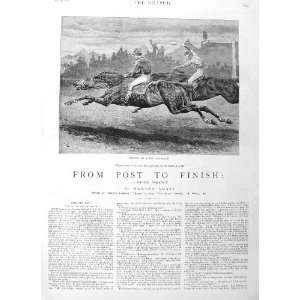   1884 ILLUSTRATION STORY FROM POST FINISH HORSE RACING
