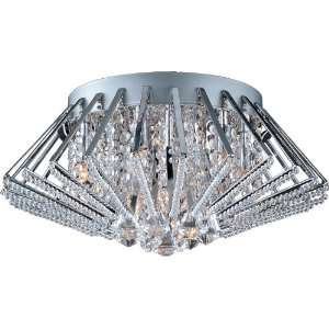 Zen Collection 9 Light 20 Polished Chrome Flush Mount and 