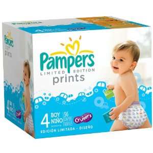   Pampers Limited Edition Prints Diapers for Boys, Size 4, 56 ea. Baby