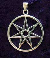 Sterling Silver 7 POINTED ELVEN STAR Elf Pendant New  