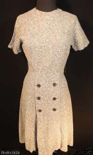   DEADSTOCK VINTAGE 1950S PETITE SIZE TWEED RAYON DRESS SIZE 2 4  