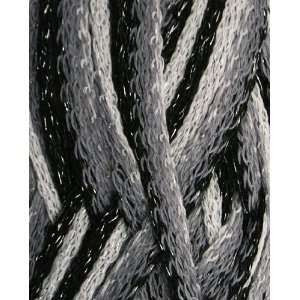  Knitting Fever Flounce Metallic Yarn 2 White/Grey/Black 