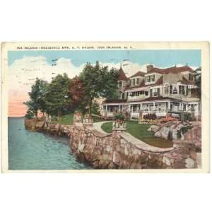   Ina Island   Residence of Mrs. A.T. Hagen   1000 Islands, New York