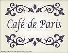 STENCIL Cafe de Paris Shabby Cottage French Chic Fancy Scroll border 