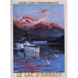   MEDITERRANEE SEA GULL LAC LAKE ANNECY 24 X 36 VINTAGE POSTER REPRO