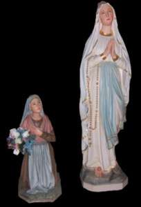 Daprato Our Lady of Lourdes and Bernadette Statue Set  