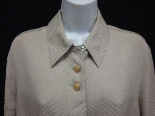 STARINGTON Beige Button Up Long Sleeve Silk Blouse Sz 6  