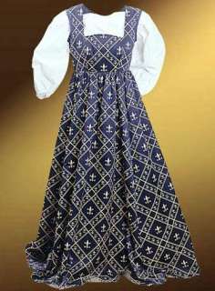 Fleur de Lis Dress + Chemise Renaissance Faire Costume  