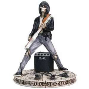 Classic Skeleton Rock Bassist Guitar & Amp Statue 6in  