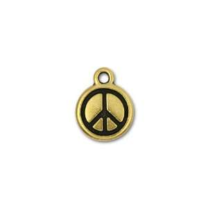  Antique Gold Plated Small Peace Sign Charm Arts, Crafts & Sewing
