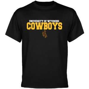  Wyoming Cowboys Black University Name T shirt Sports 