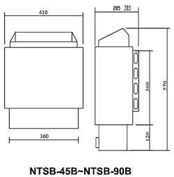 NTSB90SS 9KW Stainless Steel WET&DRY Sauna Heater Stove Outer 