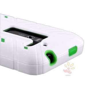  For LG Esteem MS910 Hybrid Case , White/Green Cell Phones 