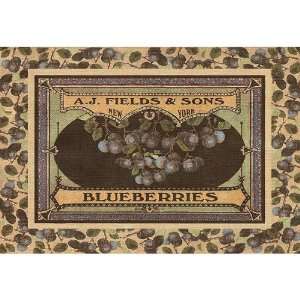 Field Berries Blueberries Art on Canvas Home Accent FFM10527AC  