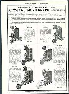 1929 ad Keystone Moviegraph Movie Projector Radioptican  