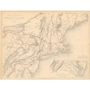   Antique Map of the the North Eastern United States