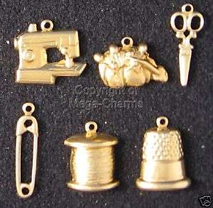 48 Raw Brass Sewing Lot Charms BC067  