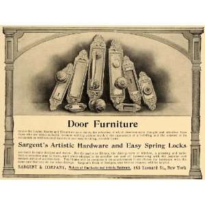  1906 Ad Sargents Hardware Easy Spring Locks Door Knobs 
