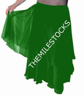 TMS 2 Layer Skirt BellyDance Club Boho Costume 25 Color  