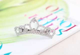   Crystal Rhinestone Lovely Sweet Crown Hairpin Hair Pin Girl  