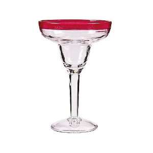  Tropix Pink Bubble Rim Margarita Glass