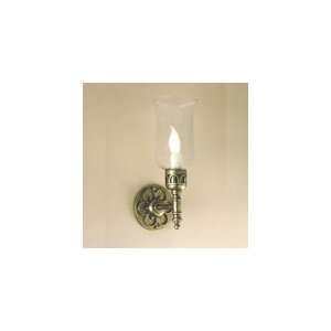  One Light Cast Brass Sconce With Glass Shade by JVI 
