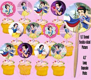 Snow White Disney Princess Assorted Images 1.5 Cupcake Picks Cake 
