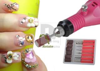   Carver Electric Nail Drill Art Manicure File Tool + 6*Bits  