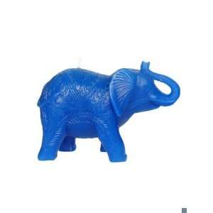 Carved Elephant Candle   Blue 