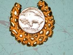 Vintage Mens INDIAN HEAD Coin BUFFALO Nickle GOLD Nugget HORSE SHOE 