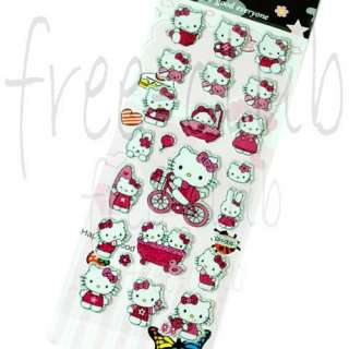 Pinky Bling HELLO KITTY Puffy 3D Sticker Decal (22pc.)  