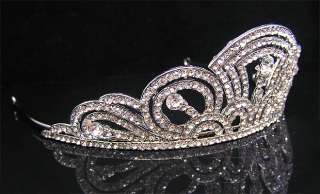 Wedding/Bridal crystal veil tiara crown headband CR230  