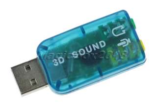 USB 2.0 to 3D AUDIO SOUND CARD ADAPTER VIRTUAL 5.1 ch  