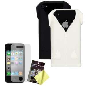  Two Zipper T Shirt Design Silicone Skins / Cases / Covers (Black 