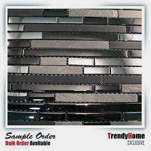   Metallic Iridescent Glass Natural Stone Mosaic Tile Kitchen Backsplash