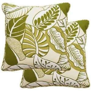  Set of 2 Green Nicole 25 Square Outdoor Pillows