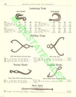1911 Antique Lumbering Tool Grab Hook Skidding Tongs AD  