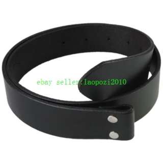 NWT Black Leather Belt For Blet Buckle Size 33 44 (110 120cm for 