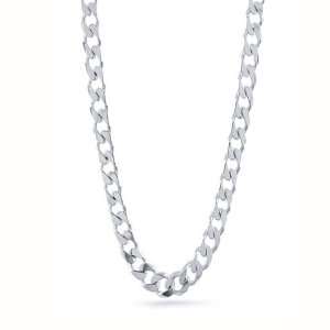  Sterling Silver Unisex Curb Cuban Chain Necklace 180 Gauge 