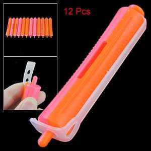   12 Pcs Plastic Orange Pink Hair Beauty Roller for Women Beauty