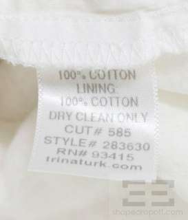 Trina Turk White Open Knit Scoop Neck Cap Sleeve Dress Size 6  