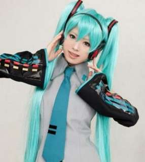 Vocaloid Hatsune Miku Cosplay Straight Wig 120 cm Two Ponytails Party 