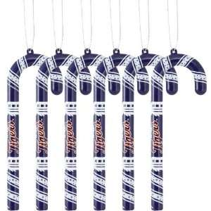  Detroit Tigers 6 Pack Team Color Candy Cane Ornaments 